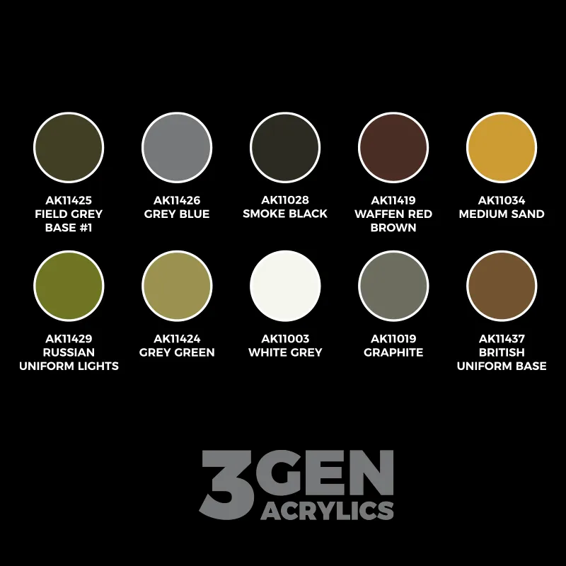 Des Tranchées aux Barricades Starter Panzergrenadier WW2 set peinture 10 couleurs