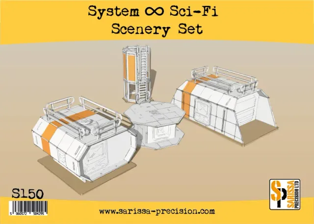 Bolt Action Sci-Fi Scenery Set décor MDF 3 bâtiments et tour