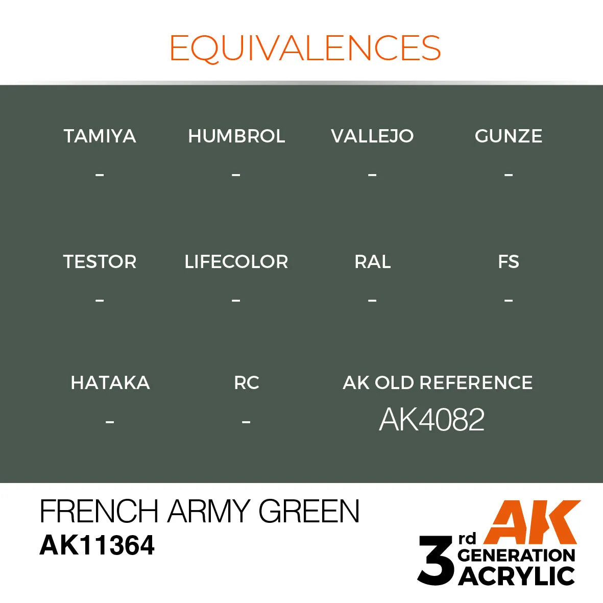 Bolt Action AK Interactive 3Gen French Army Green peinture acrylique 17 ml couvrante