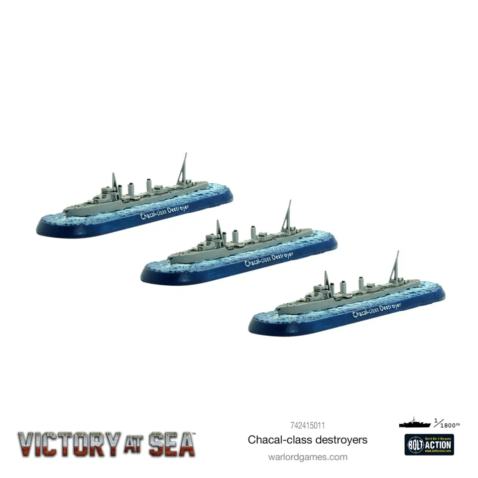 Bolt Action Victory at Sea Chacal-class destroyers navires métal français