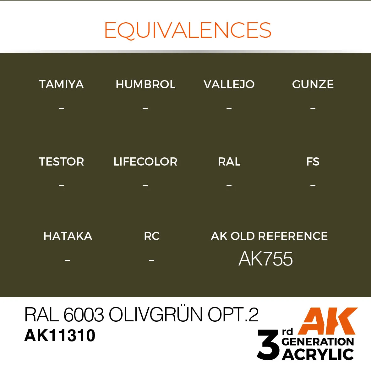 AK Interactive 3Gen Acrylic RAL 6003 Olivegrün opt.2 peinture acrylique 17 ml
