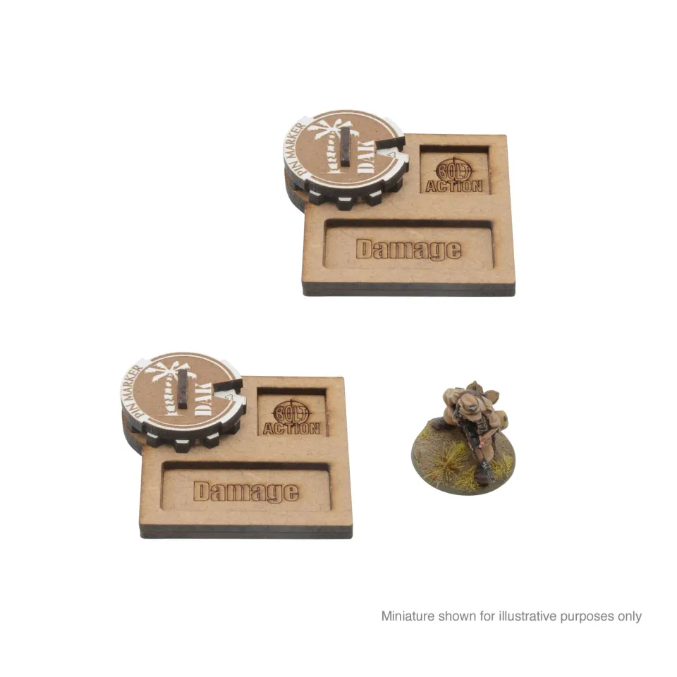 Bolt Action MDF Vehicle Pin Markers Afrika Korps marqueurs