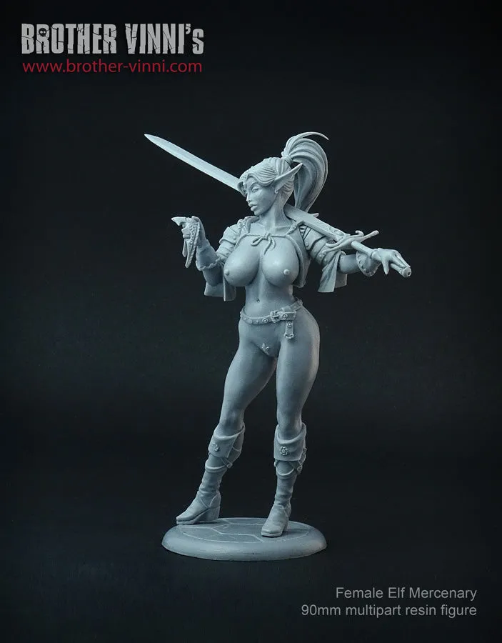 Brother Vinni Naked Female Elf 90 mm figurine fantasy résine