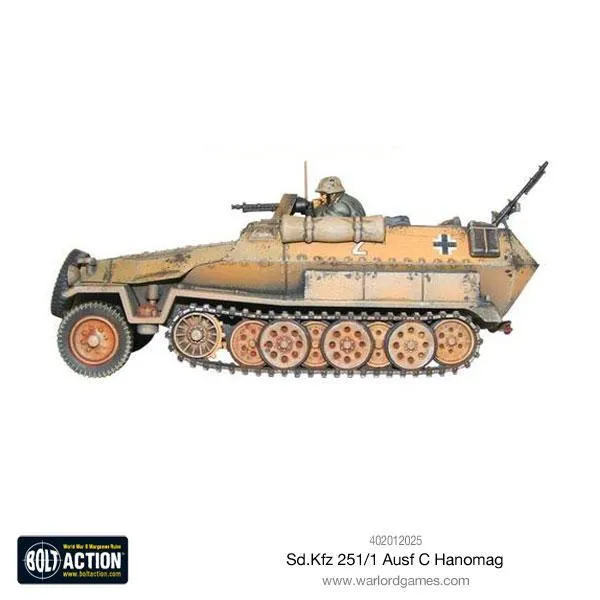 Bolt Action Sd.Kfz 251 C Hanomag half-track plastique