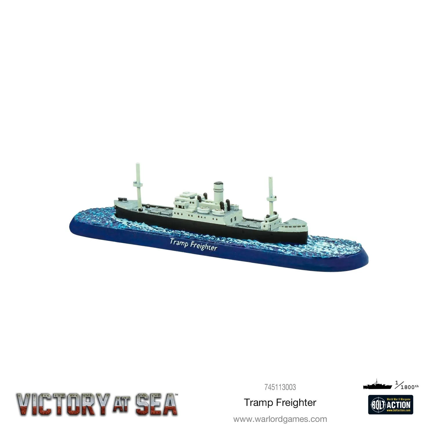 Warlord Games Victory at Sea Tramp Freighter navire résine convoy
