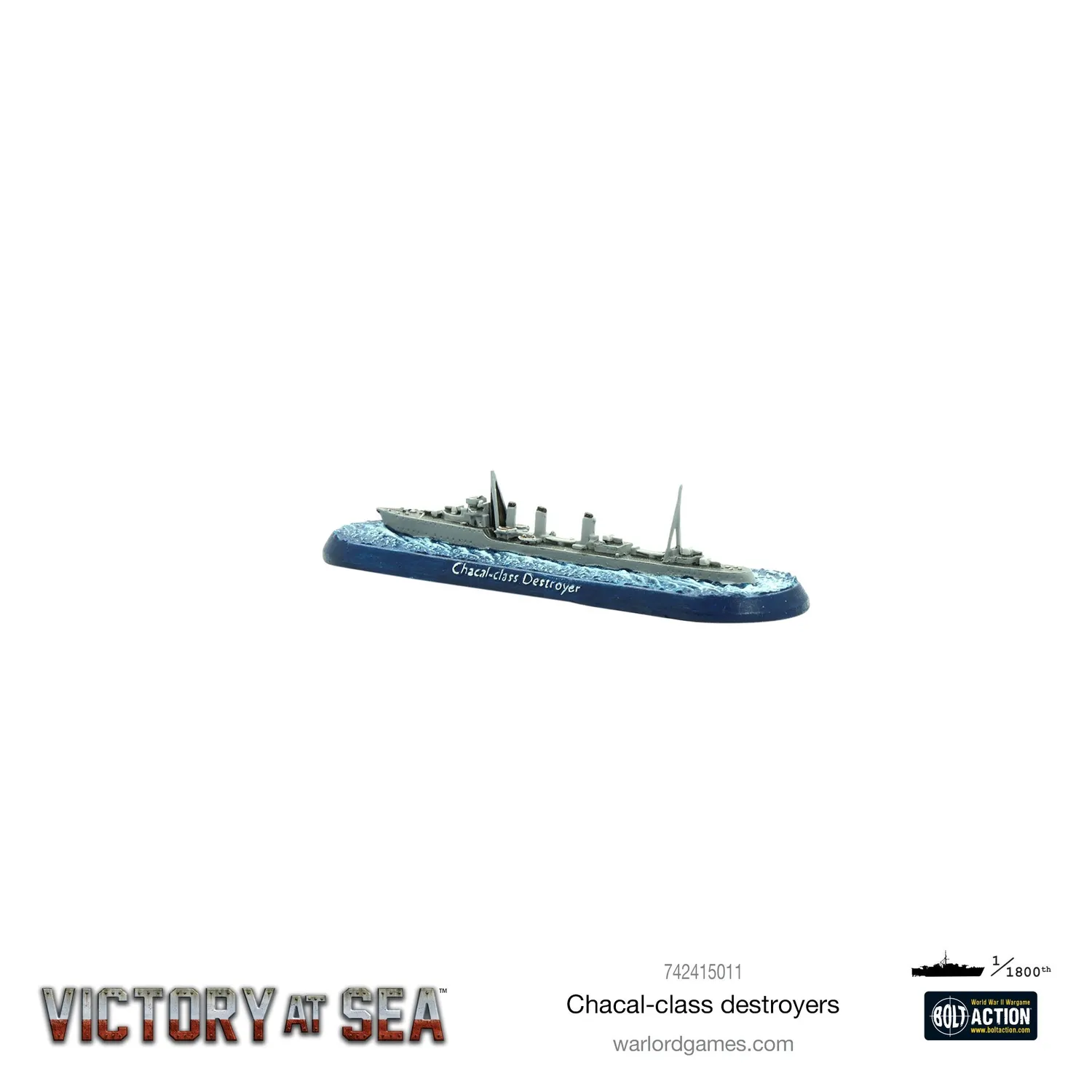 Bolt Action Victory at Sea Chacal-class destroyers navires métal français