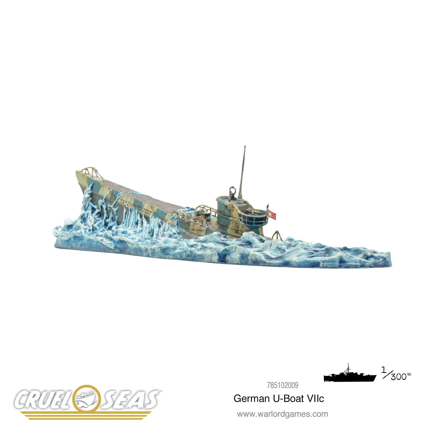 Warlord Games Cruel Seas U-Boat VIIc miniature sous-marin métal
