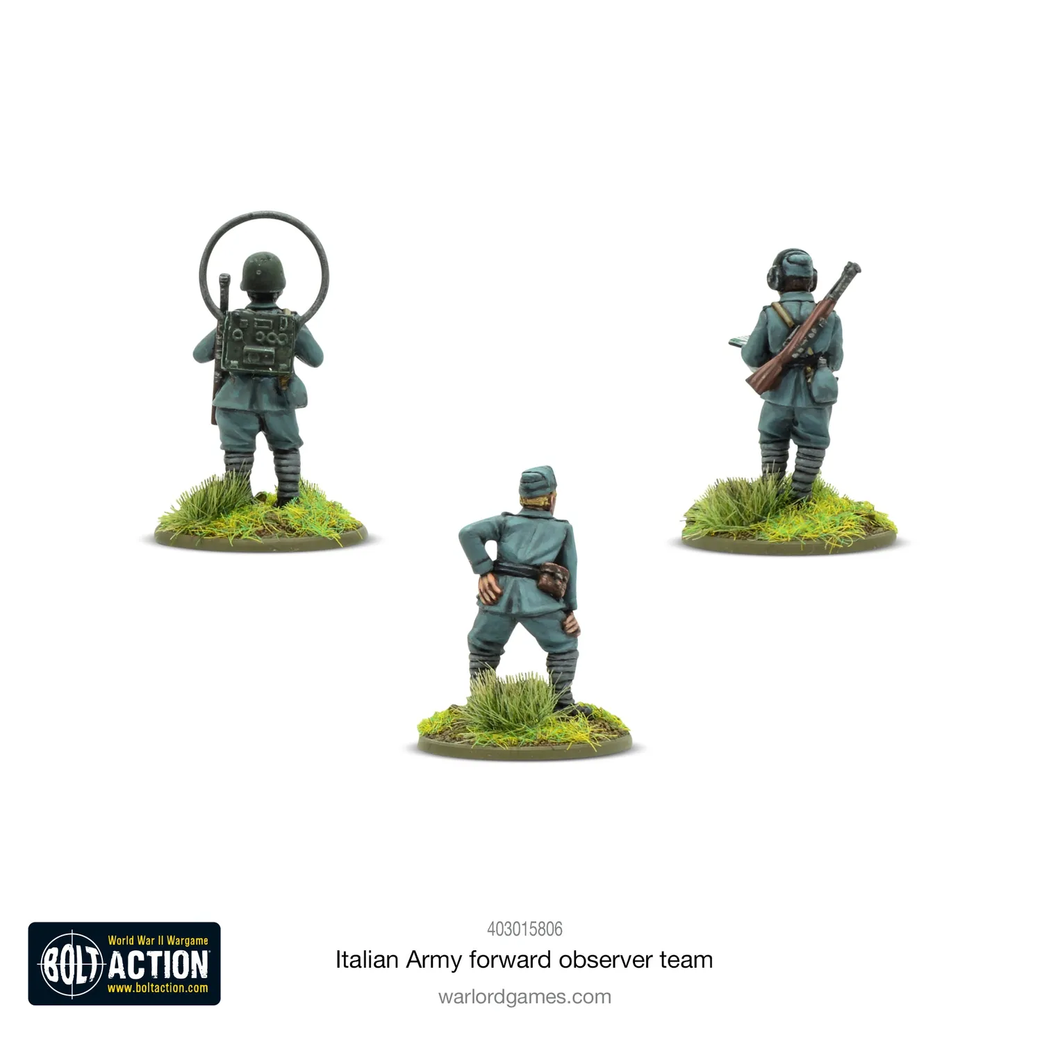 Bolt Action Italian Army Forward Observer Team figurines 3 figs