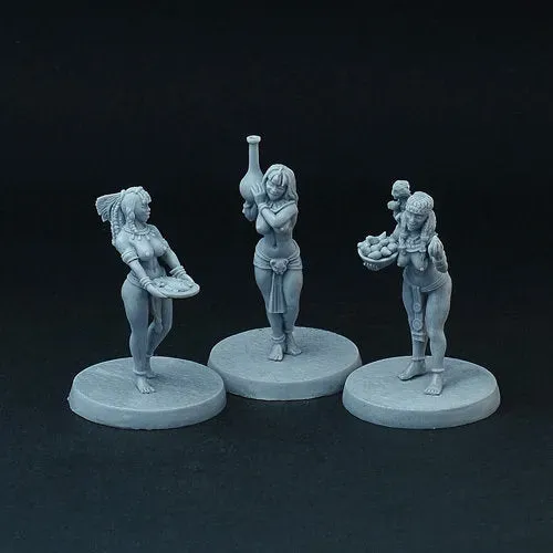 BROTHER VINNI Egyptian Maid Servants Girls figurines résine 28 mm, lot de 3