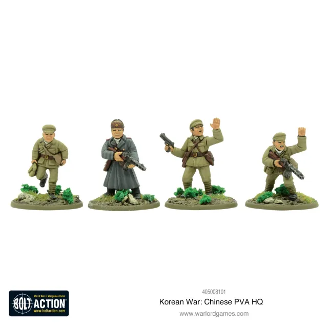 Bolt Action Korean War Chinese PVA HQ figurines métal x4