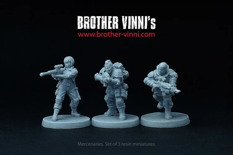 Brother Vinni Sci-Fi Soldiers miniature résine lot de 3 28mm