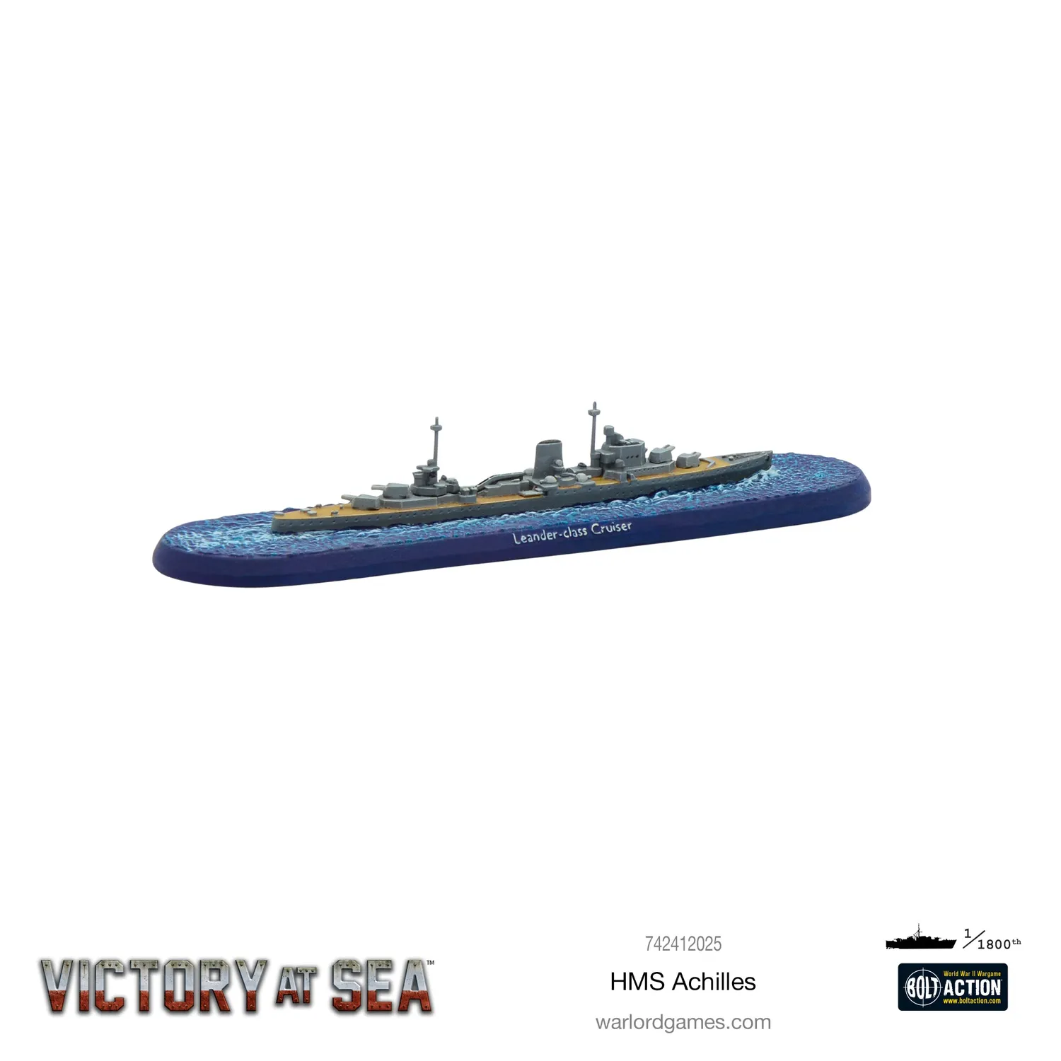 Bolt Action Victory at Sea HMS Achilles maquette navire résine