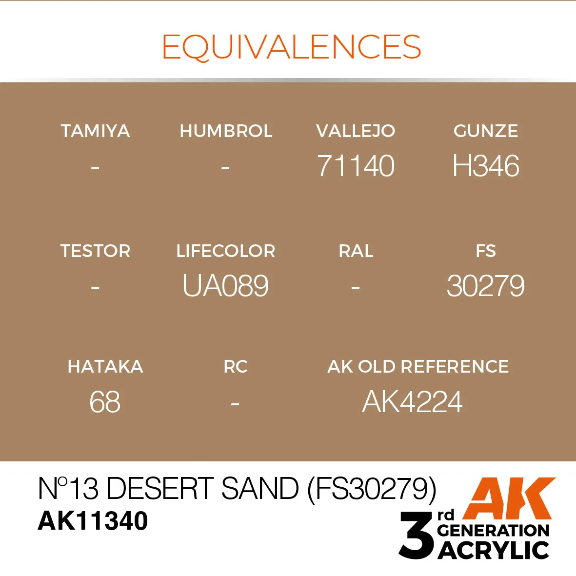 AK Interactive 3Gen N°13 Desert Sand peinture 17 ml