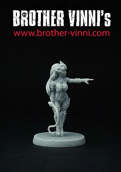 Brother Vinni Female Dark Elf Warlock figurine résine 28mm magie