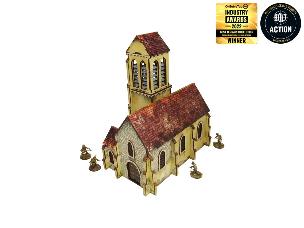 Des Tranchées aux Barricades Église 28mm décor MDF toits amovibles