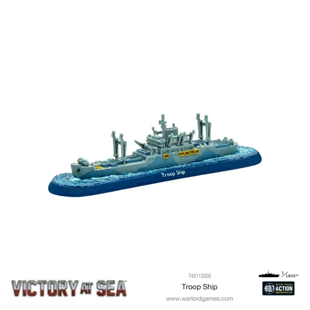 Bolt Action Victory at Sea Troop Ship bateau résine métal