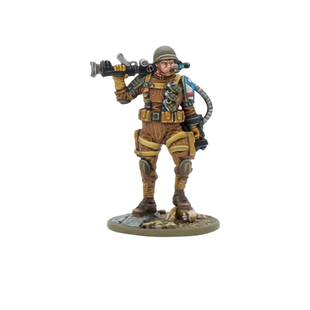 Bolt Action Konflikt '47 ‘SLAMMER’ SAMUELS United States Paragon Trooper figurine métal
