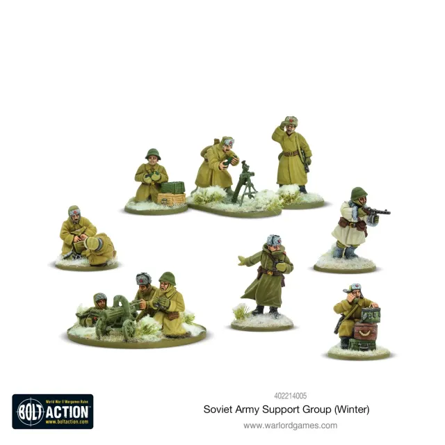 Bolt Action Soviet Army Winter Support Group figurines métal hiver