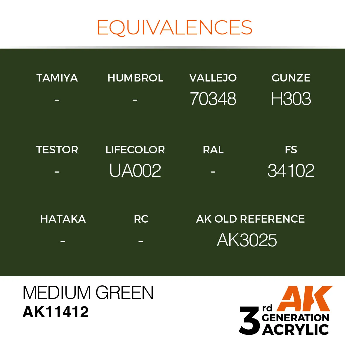 AK Interactive 3Gen Medium Green peinture acrylique vert