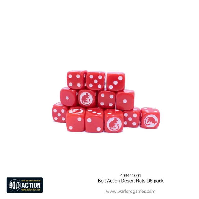 Bolt Action Desert Rats D6 dés pack 16 faction
