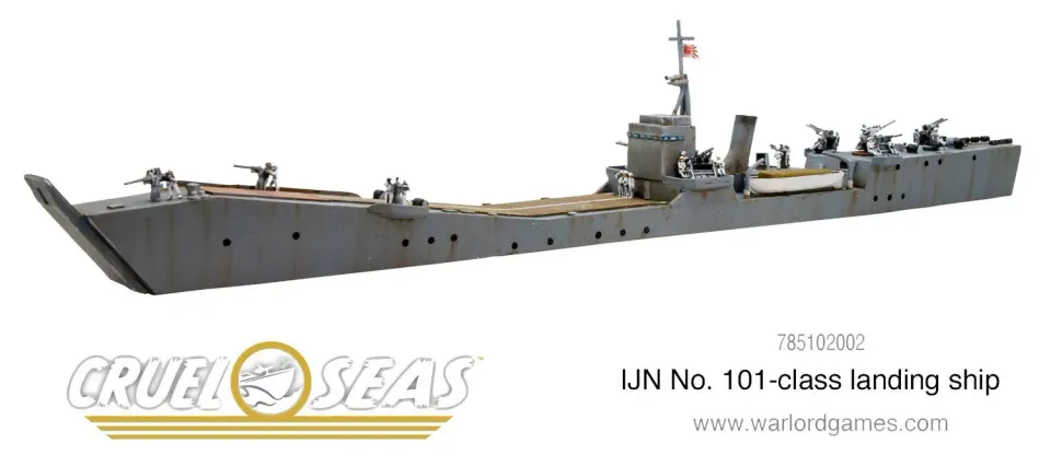 Bolt Action Cruel Seas Imperial Japanese Navy No. 103-class landing ship navire de débarquement métal