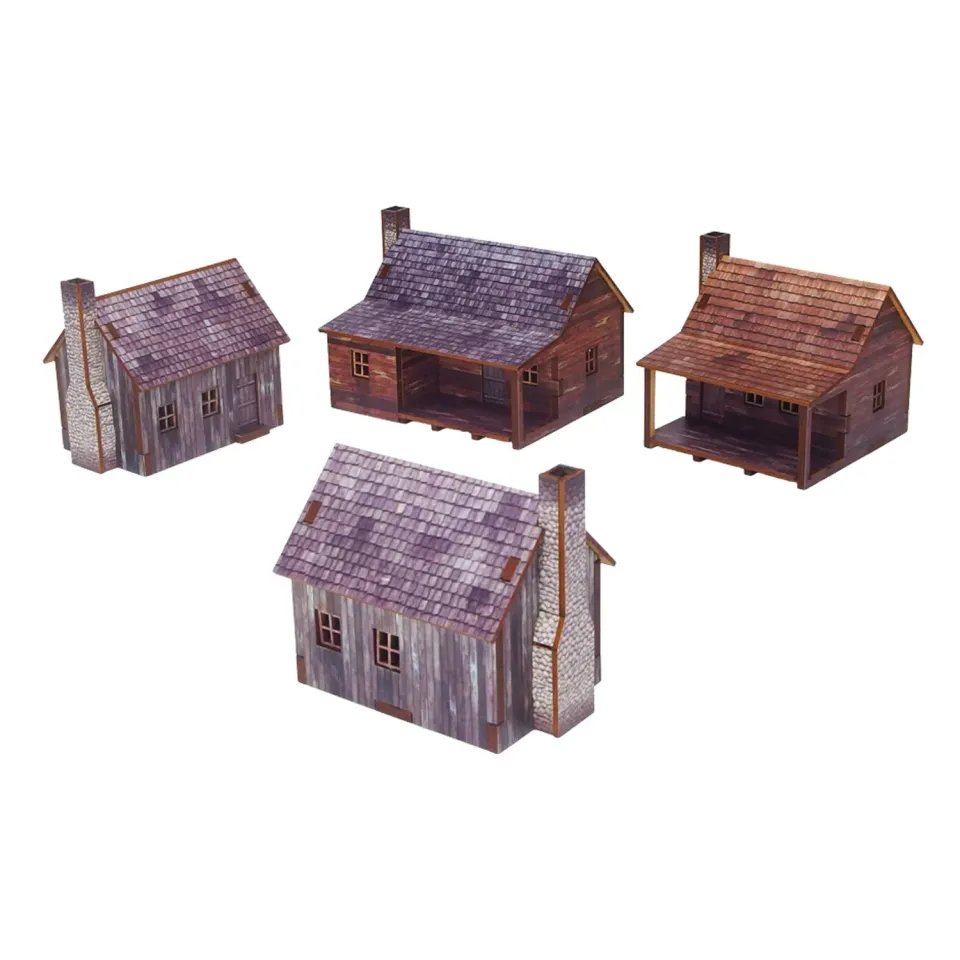 Bolt Action Epic Battles American Houses maisons prépeintes 4 pièces MDF