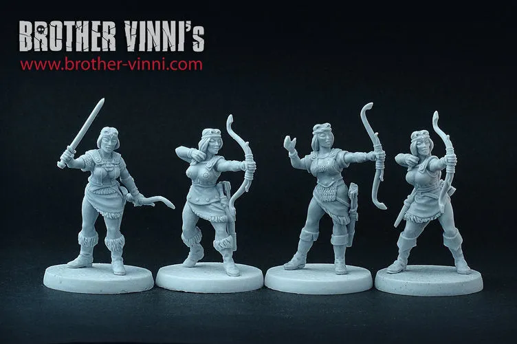 Brother Vinni Female Archers figurine 28 mm celtique lot 4
