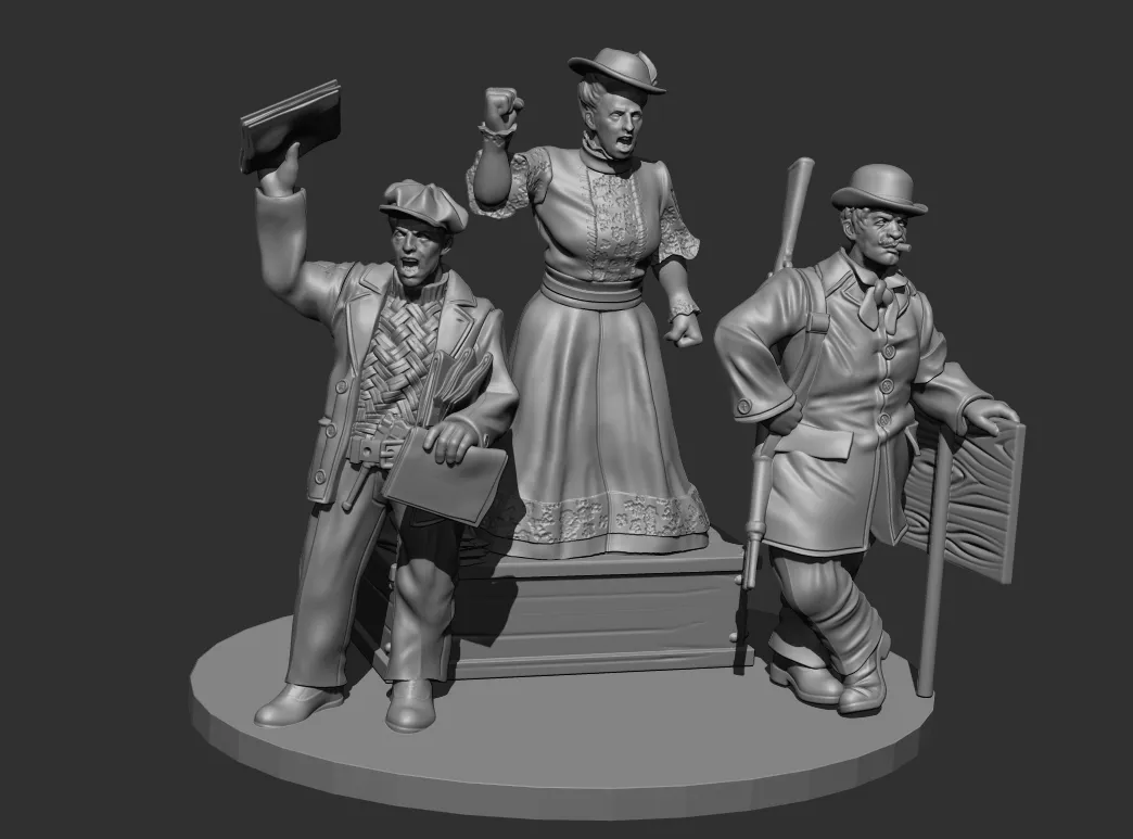 Des Tranchées aux Barricades Rosa Luxemburg et militants fichier STL 32mm