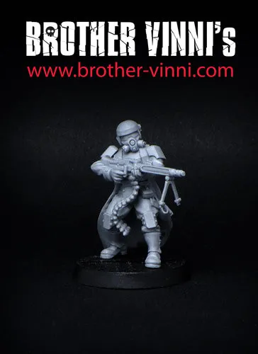 Brother Vinni Veteran Chaingunner figurine 28mm mitrailleur
