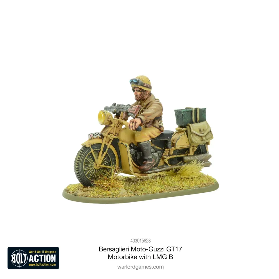 Bolt Action Bersaglieri Moto-Guzzi GT17 moto avec LMG B métal