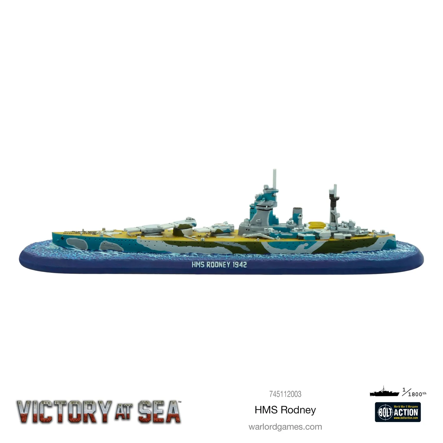 Victory at Sea HMS Rodney navire résine métal