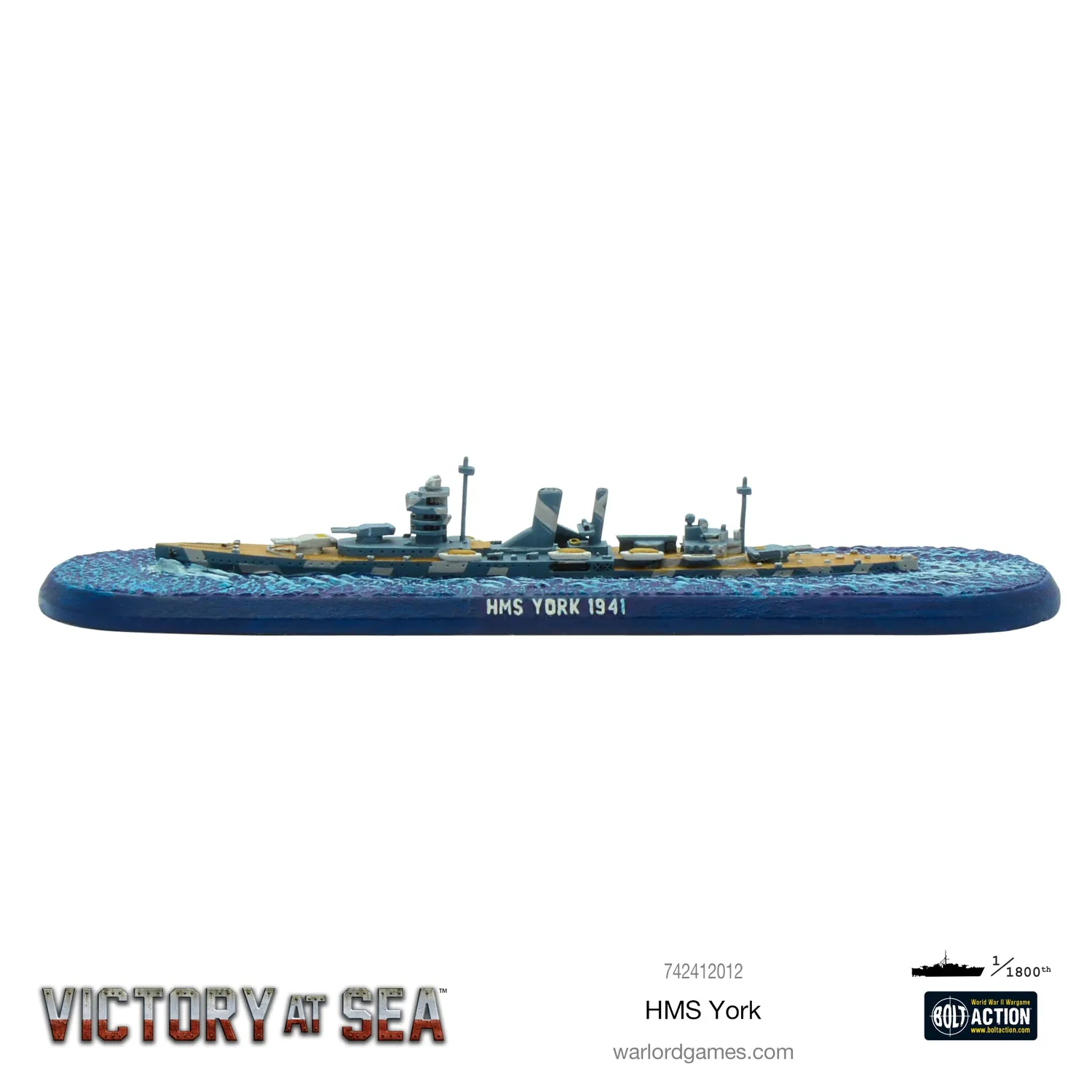 Victory at Sea HMS York navire résine métal