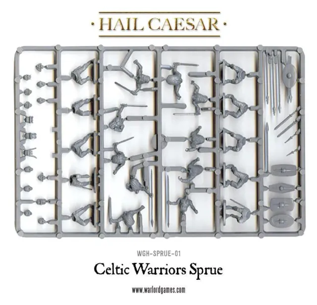 Bolt Action Hail Caesar Celtic Warriors sprue figurines plastique 10 guerriers