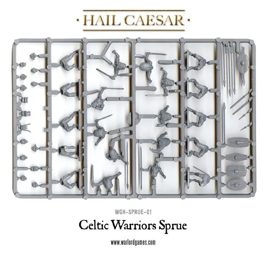 Bolt Action Hail Caesar Celtic Warriors sprue figurines plastique 10 guerriers
