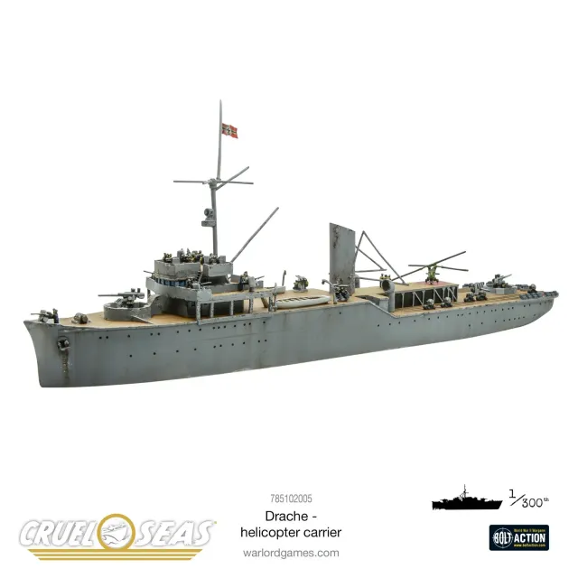 Bolt Action Cruel Seas Drache porte-hélicoptères résine