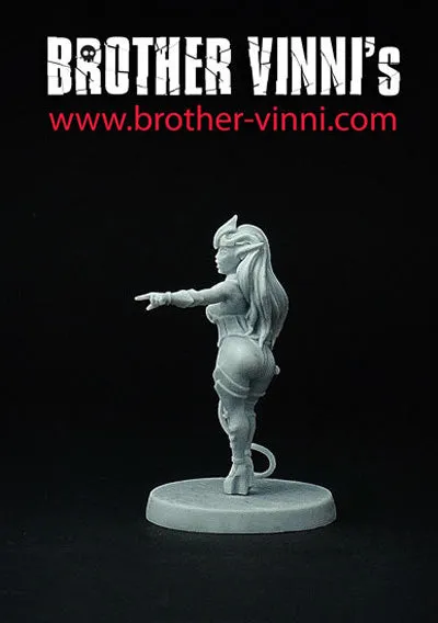 Brother Vinni Female Dark Elf Warlock figurine résine 28mm magie