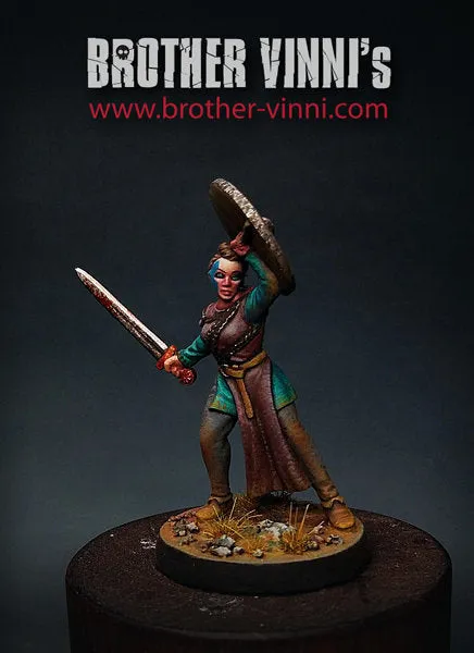 Brother Vinni Astrid figurine résine 28mm guerrière viking
