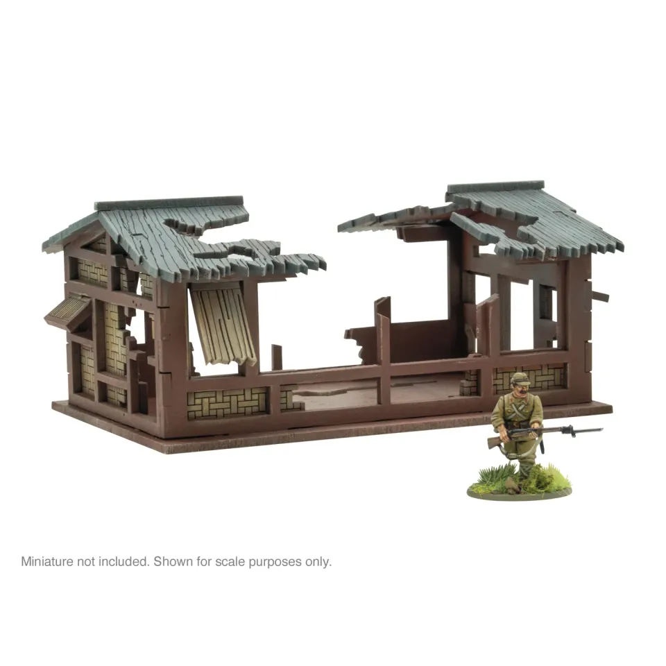 Bolt Action Pacific Theatre Small building ruins terrain MDF