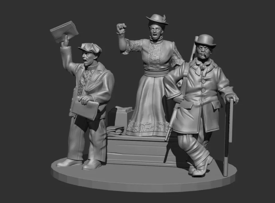 Des Tranchées aux Barricades Rosa Luxemburg et militants fichier STL 32mm