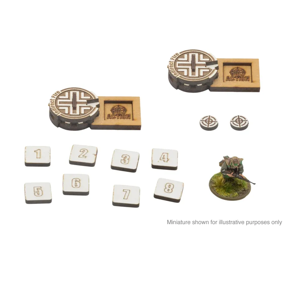 Bolt Action Bolt Action MDF Artillery Zeroing In Markers - Germany marqueurs MDF