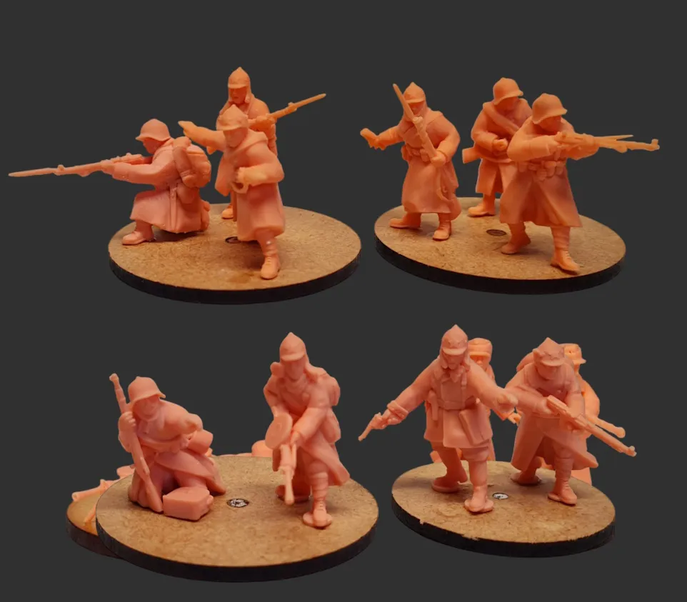Des Tranchées aux Barricades Réguliers soviétiques figurines résine lot 10