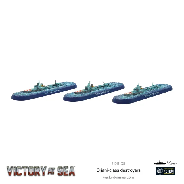Victory at Sea Oriani Destroyers figurines x3 métal