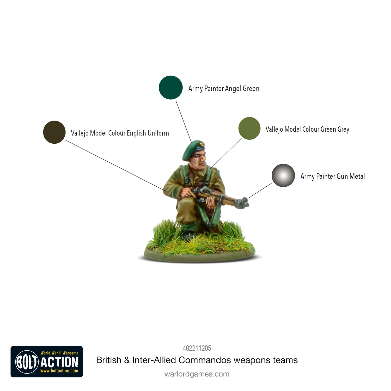 Bolt Action British & Inter-Allied Commandos weapons teams figurines