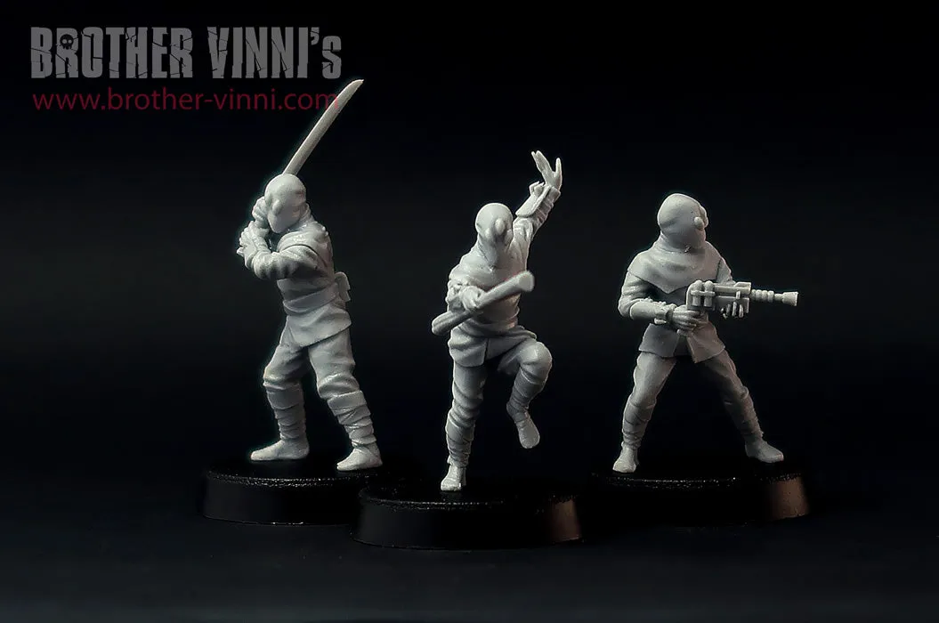 Brother Vinni Noodle Clan Ninjas figurine résine 28mm x3