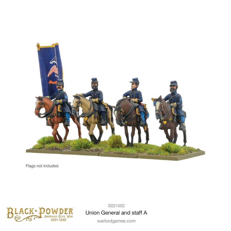 Bolt Action ACW Union General and staff A figurines métal blister