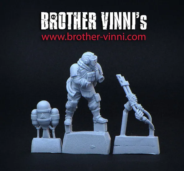 Brother Vinni soldat lance-flammes figurine 28mm résine