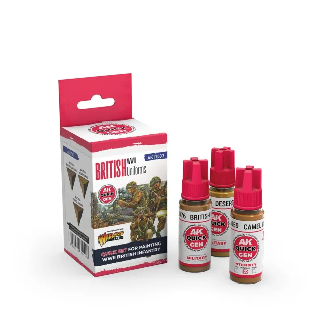 Bolt Action BRITISH UNIFORMS (QUICK GEN SET) peintures 3 couleurs