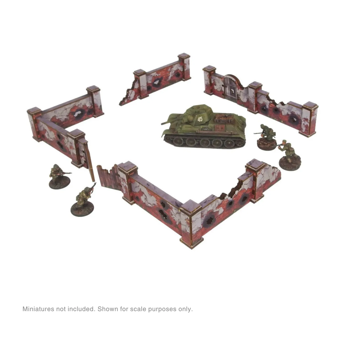 Bolt Action WW2 Ostfront Stalingrad Walls High murs prépeints pack urbain