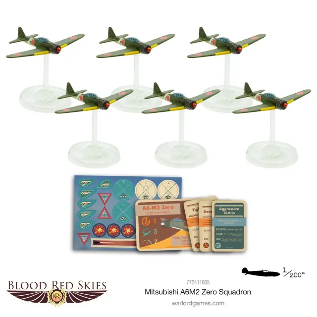 Blood Red Skies Mitsubishi A6M2 Zero Squadron avions résine x6