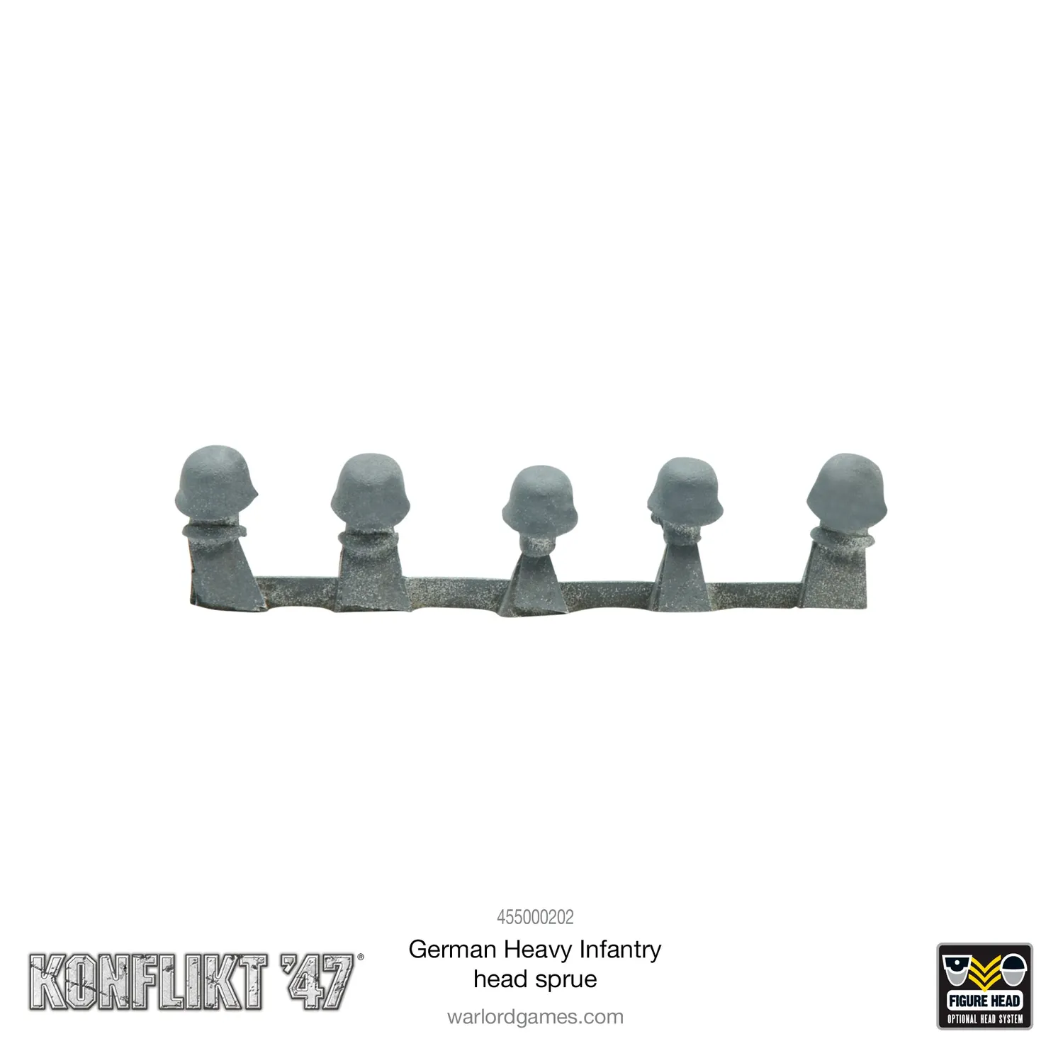 Konflikt '47 German Heavy Infantry head sprue têtes métal 2 grappes